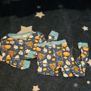 Little Sleepies Navy and Light Blue Hanukkah Pajama Set